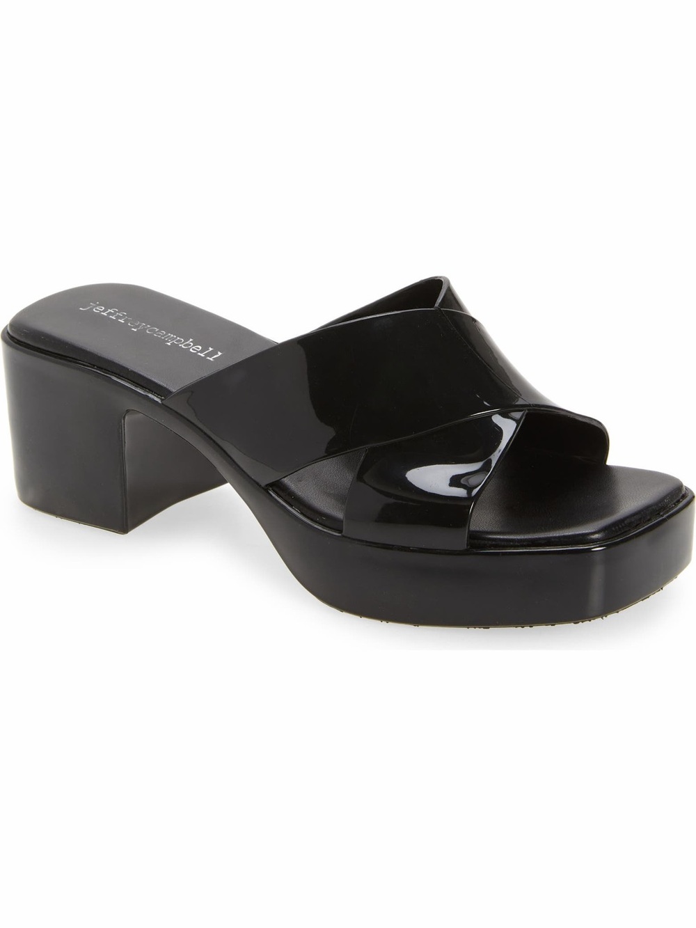 Jeffrey Campbell Black Patent Crossover Slide Mule